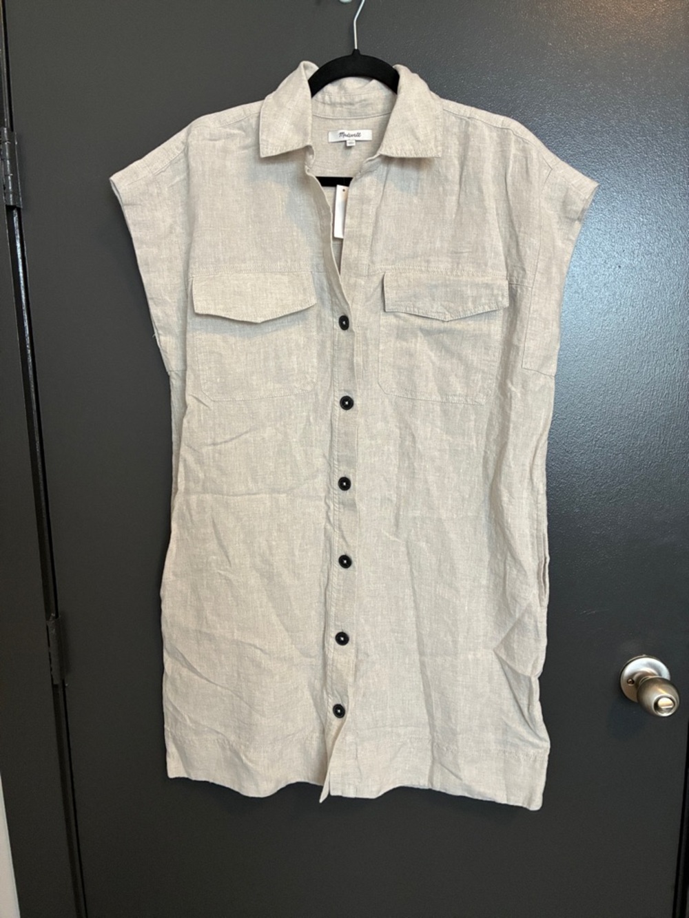 NWT Madewell Utility Short-Sleeve Mini Shirtdress Sz XS - Picture 2 of 7